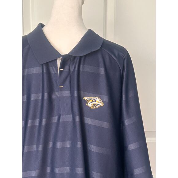 Reebok NHL Nashville Predators Center Ice Polo Shirt 2XL Navy - NWOT - Picture 2 of 5